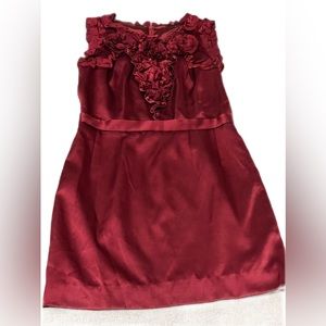 Ellie Tahari silk red sleeveless, Mini dress size 0